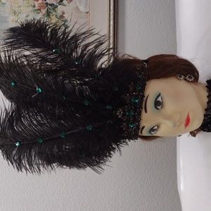 Headpiece Crystal Diamond Ostrich Feathers